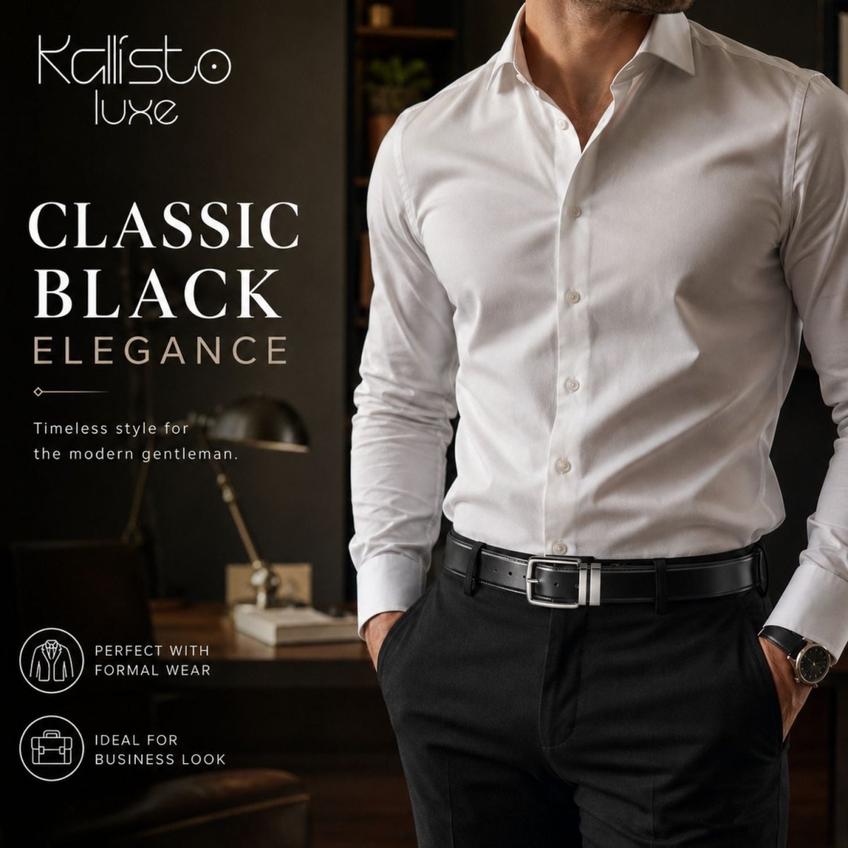 Luxe Reversible Belt (Black & Brown, Leather) Belt- RoyalkartBelt