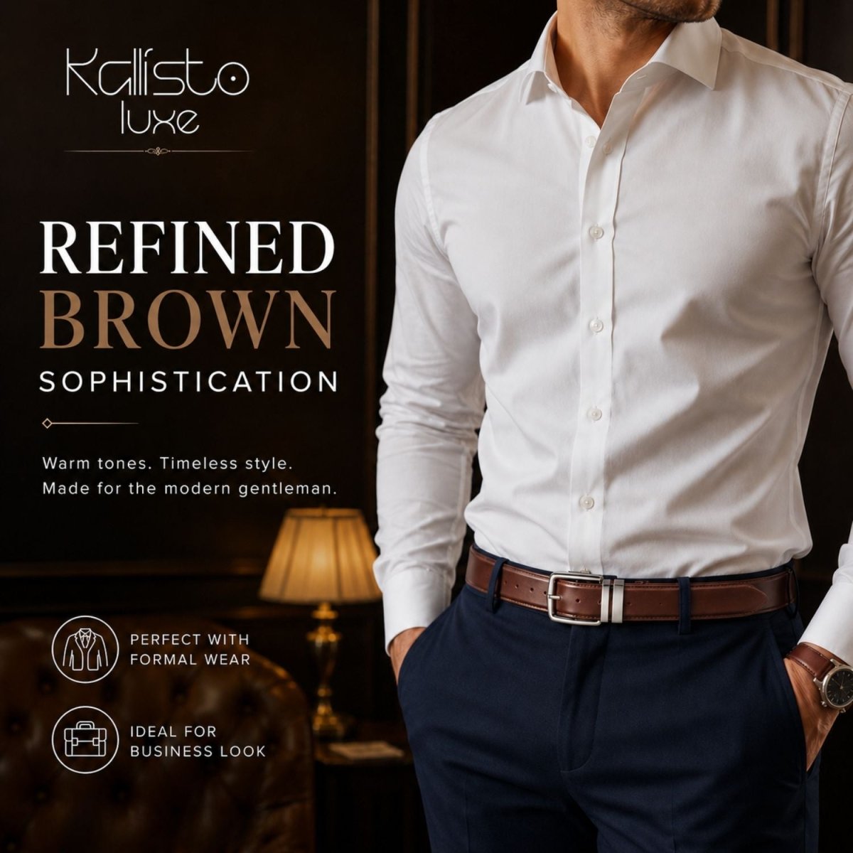 Luxe Reversible Belt (Black & Brown, Leather) Belt- RoyalkartBelt