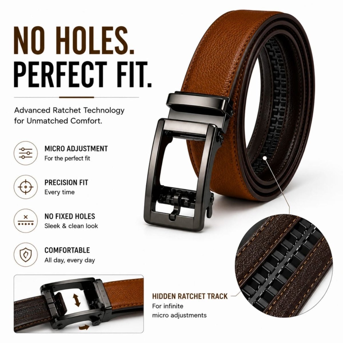 Luxe Tan Brown Belt Belt- RoyalkartBelt