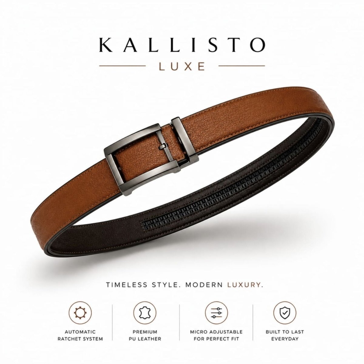 Luxe Tan Brown Belt Belt- RoyalkartBelt