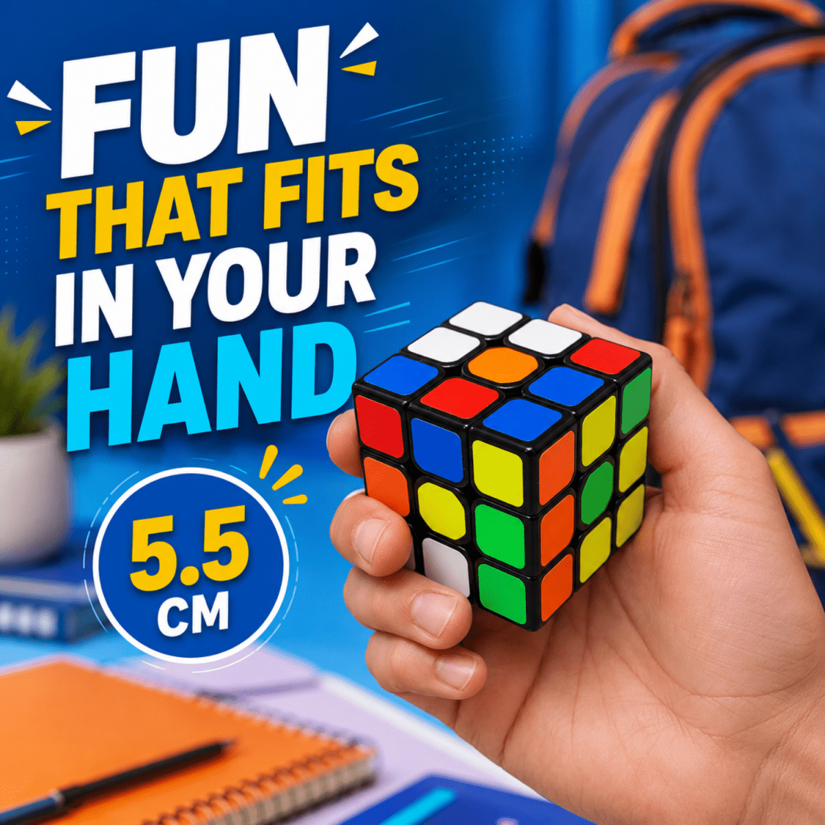 Magic Cube 3x3 Puzzle 3D Brain Teaser | Classic Twist Puzzle & Logic Game for Kids 3+ Years | Colour Matching Educational Learning Toy for Boys Girls Children & Adults cube- #Royalkart#birthday gift