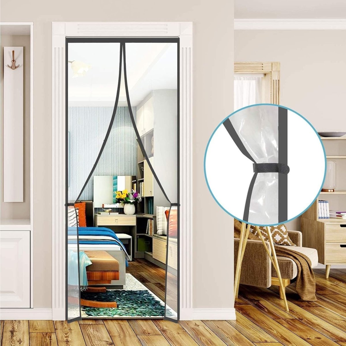 Magnetic Thermal Insulated Door Curtain - Transparent Mosquito Curtain For Doors - RoyalkartMosquito curtain