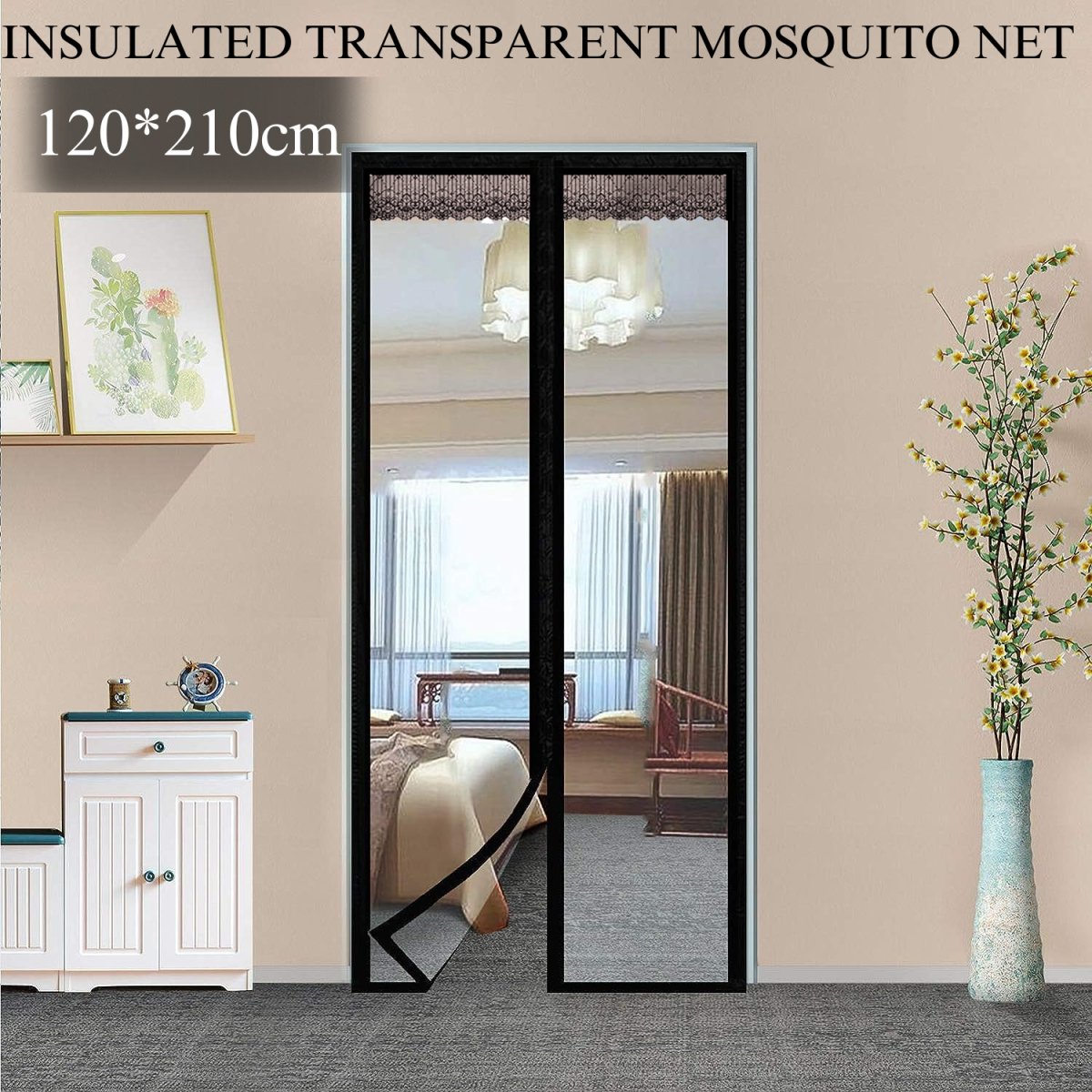 Magnetic Thermal Insulated Door Curtain - Transparent Mosquito Curtain For Doors - #Royalkart#Mosquito curtain