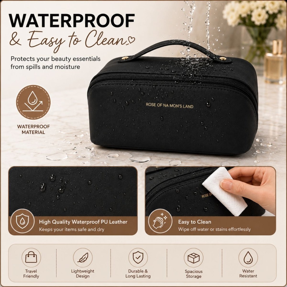 Makeup Organizer Travel Pouch (Black) Makeup Organizer- RoyalkartMakeup Organizers