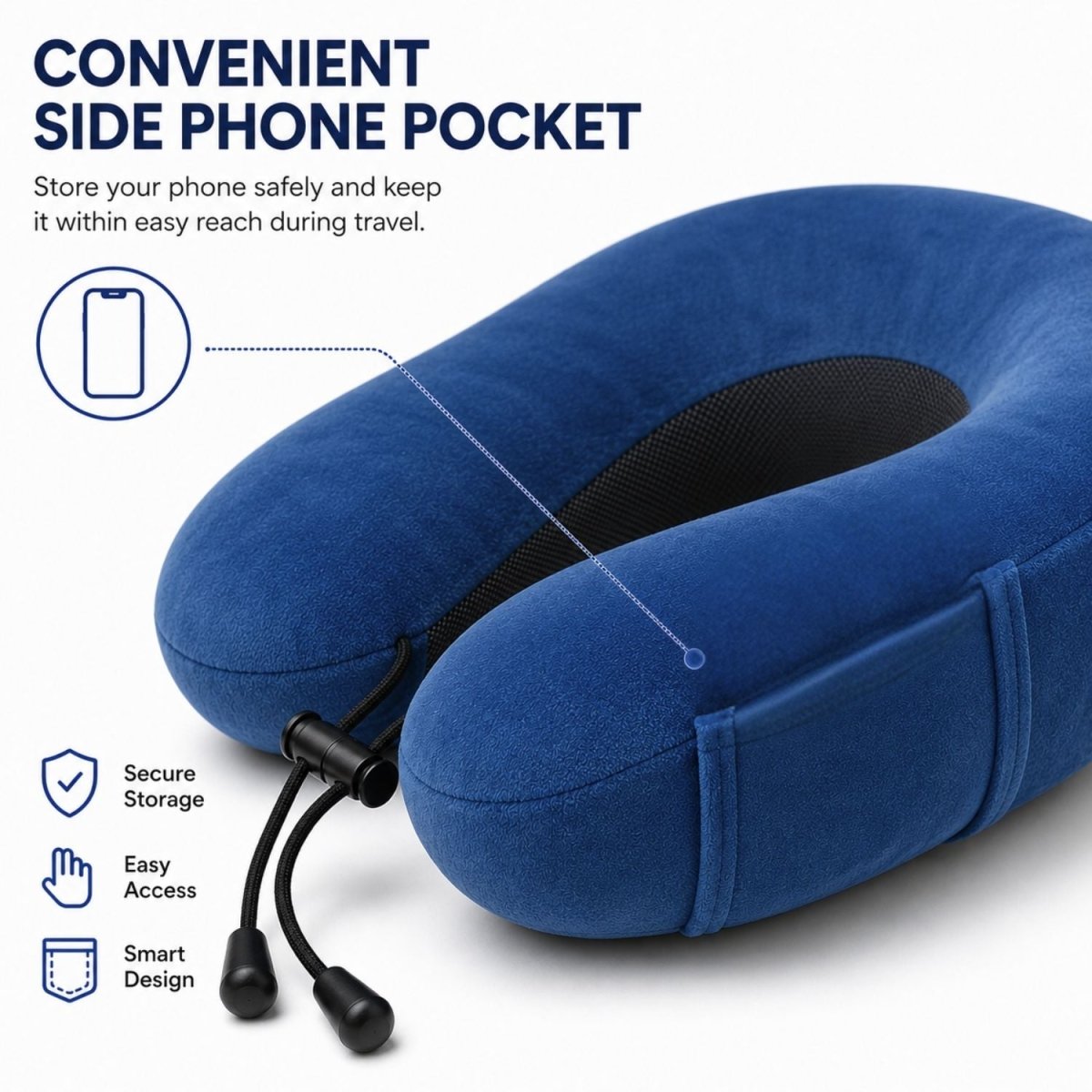 Memory Foam Neck Pillow (Royal Blue) Travel Neck Pillow- Royalkartmemory foam travel pillow