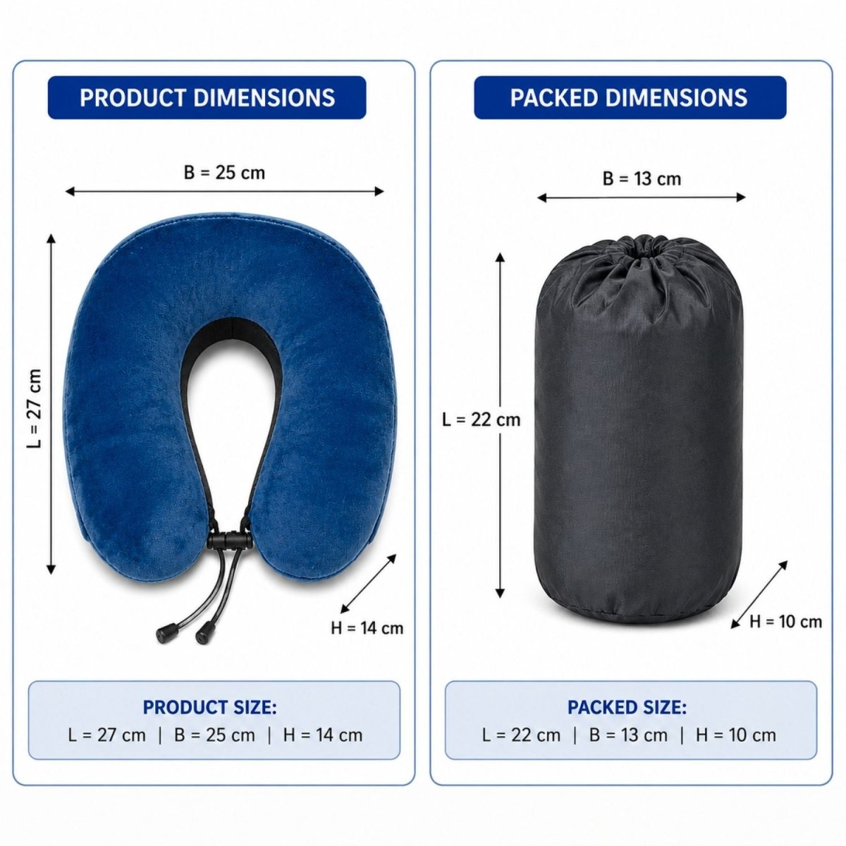 Memory Foam Neck Pillow (Royal Blue) Travel Neck Pillow- Royalkartmemory foam travel pillow