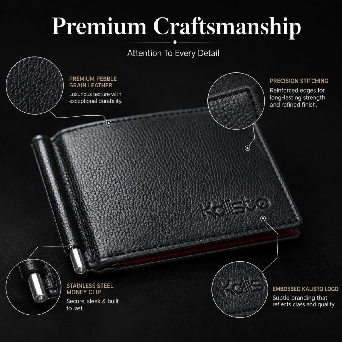 Men's Wallet (Black & Red) Wallet- Royalkartwallet