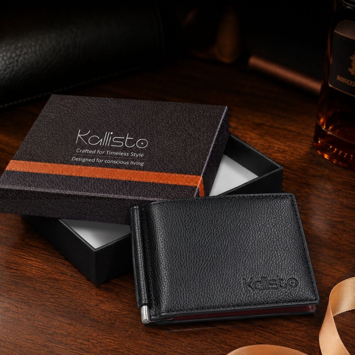 Men's Wallet (Black & Red) Wallet- Royalkartwallet