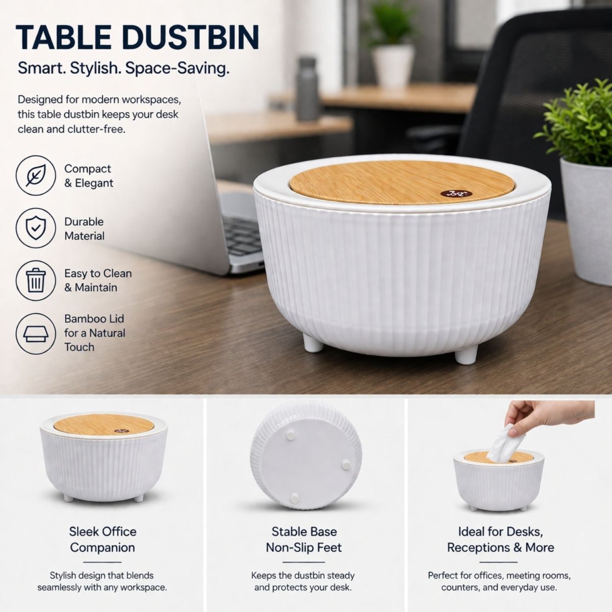 Mini Portable Tabletop Dustbin Dustbin- RoyalkartDustbin