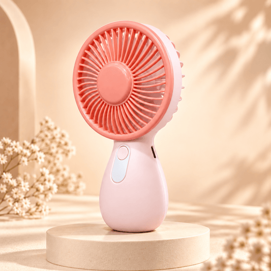 Mini Rechargeable Handheld Fan (Pink) USB Fan- #Royalkart#desk fan