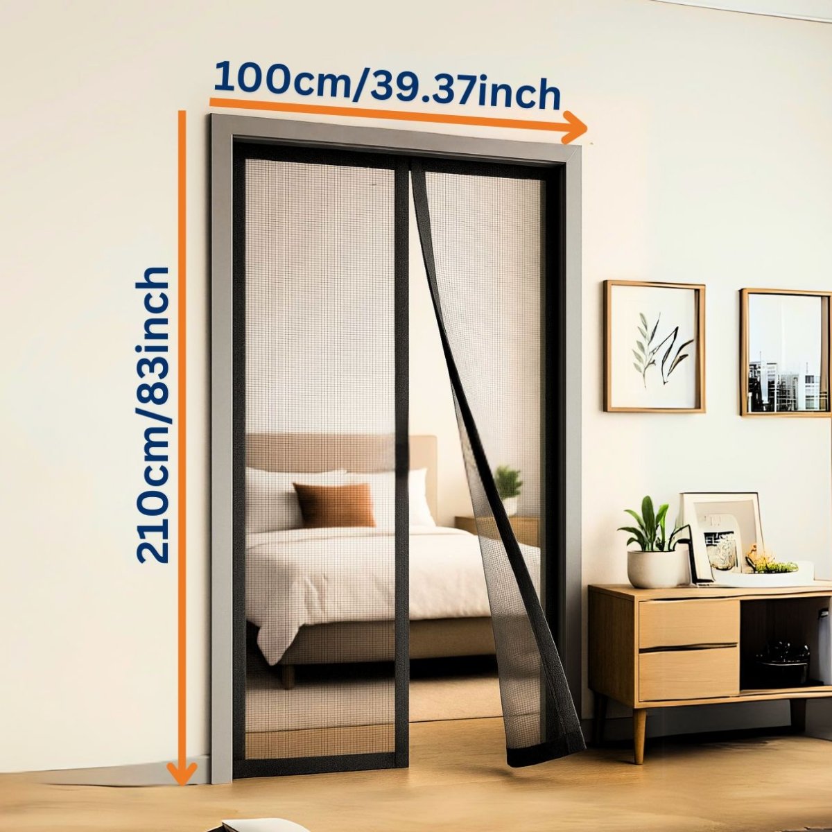 Mosquito Curtain Mesh With Pre - Attached 34 Magnets, Self - Adhesive Hook Tape & 15 Push Pins Mosquito Curtain For Doors - RoyalkartMagnetic curtain