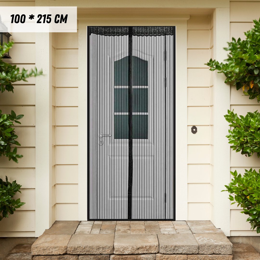 Mosquito Curtain Mesh With Pre - Attached 34 Magnets, Self - Adhesive Hook Tape & 15 Push Pins Mosquito Curtain For Doors - #Royalkart#Magnetic curtain