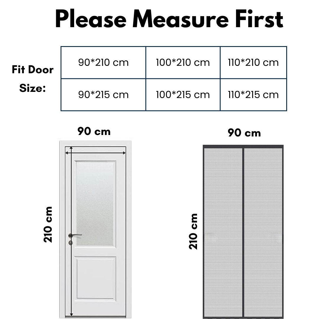 Mosquito Curtain Mesh With Pre-Attached 34 Magnets, Self-Adhesive Hook Tape & 15 Push Pins Mosquito Curtain For Doors- #Royalkart#Magnetic curtain