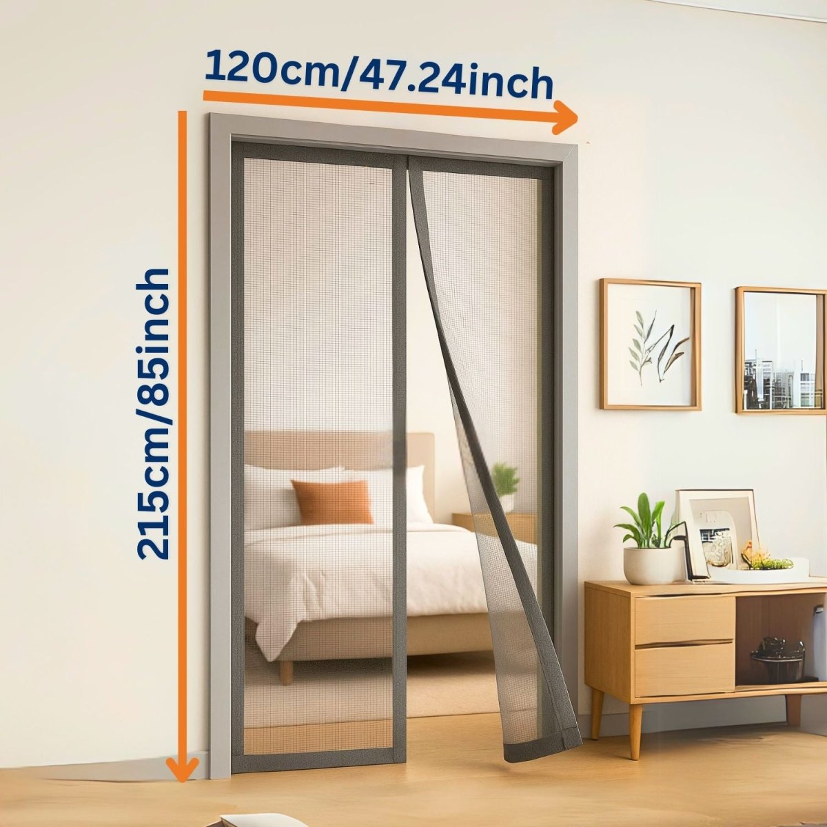 Mosquito Curtain Mesh With Pre - Attached 34 Magnets, Self - Adhesive Hook Tape & 15 Push Pins Mosquito Curtain For Doors - RoyalkartMagnetic curtain
