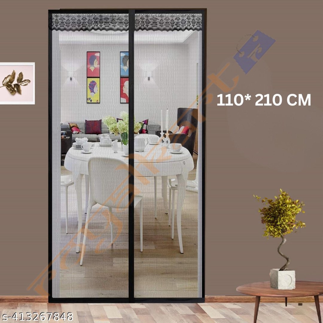 Mosquito Curtain Mesh With Pre - Attached 34 Magnets, Self - Adhesive Hook Tape & 15 Push Pins Mosquito Curtain For Doors - #Royalkart#Magnetic curtain