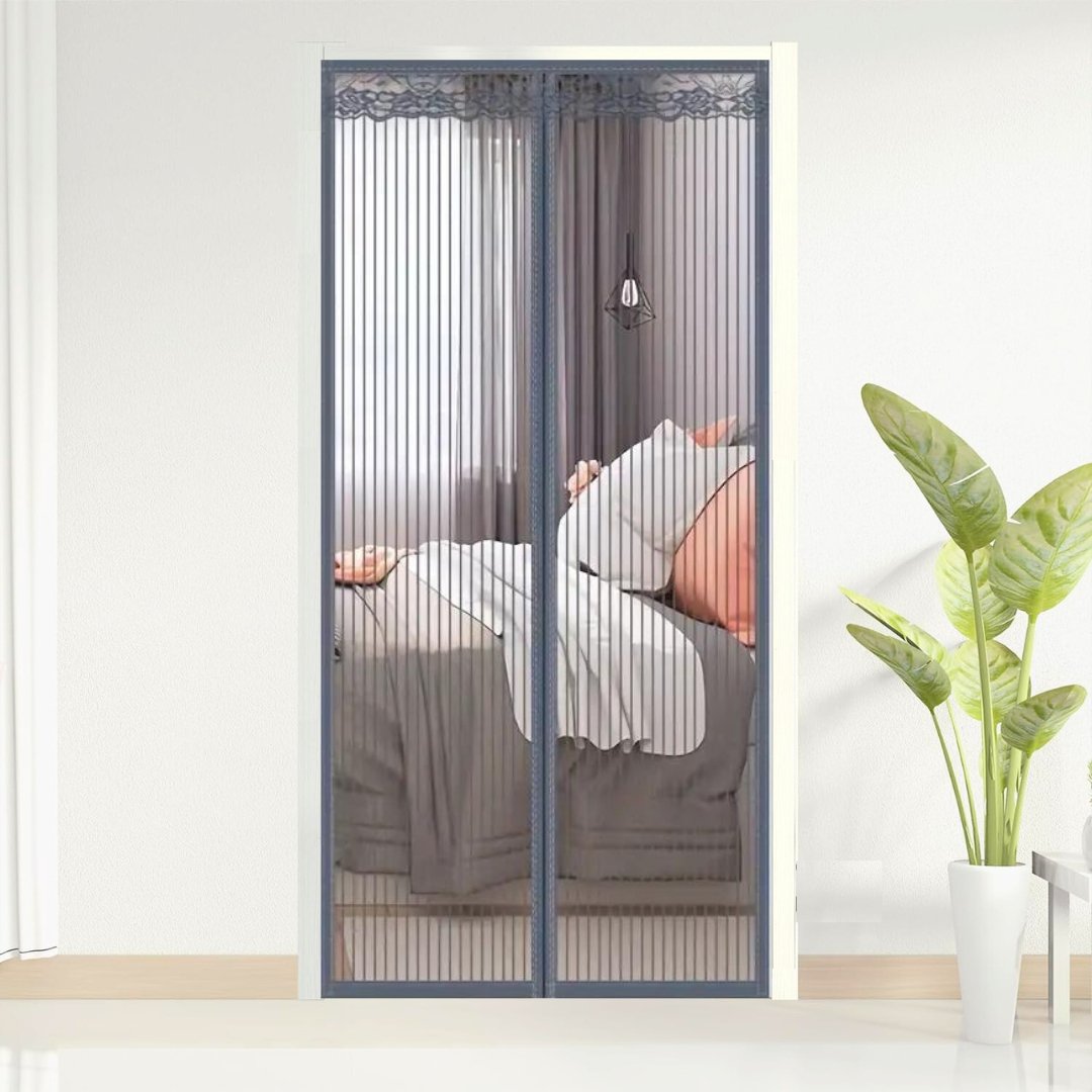 Mosquito Curtain Mesh With Pre - Attached 34 Magnets, Self - Adhesive Hook Tape & 15 Push Pins Mosquito Curtain For Doors - #Royalkart#Magnetic curtain