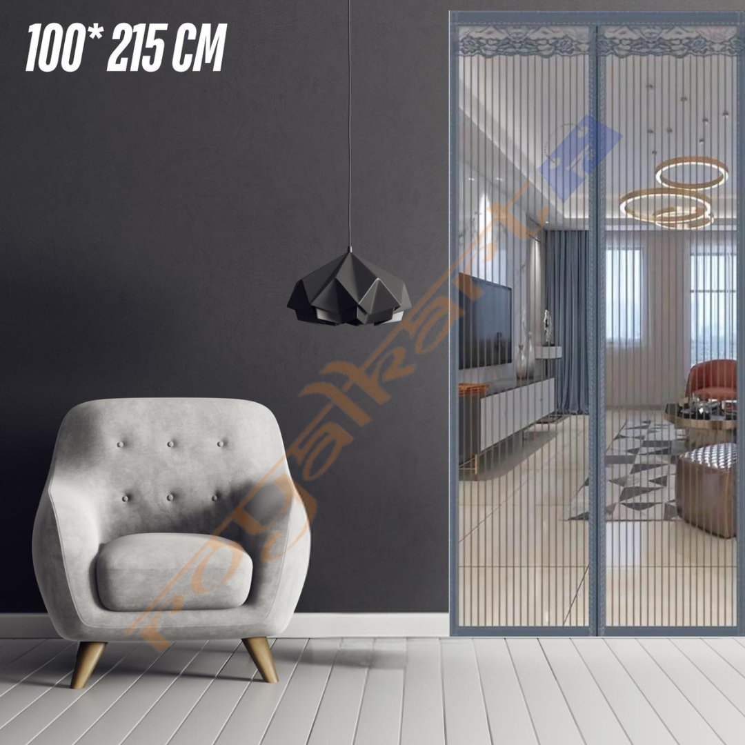 Mosquito Curtain Mesh With Pre - Attached 34 Magnets, Self - Adhesive Hook Tape & 15 Push Pins Mosquito Curtain For Doors - #Royalkart#Magnetic curtain