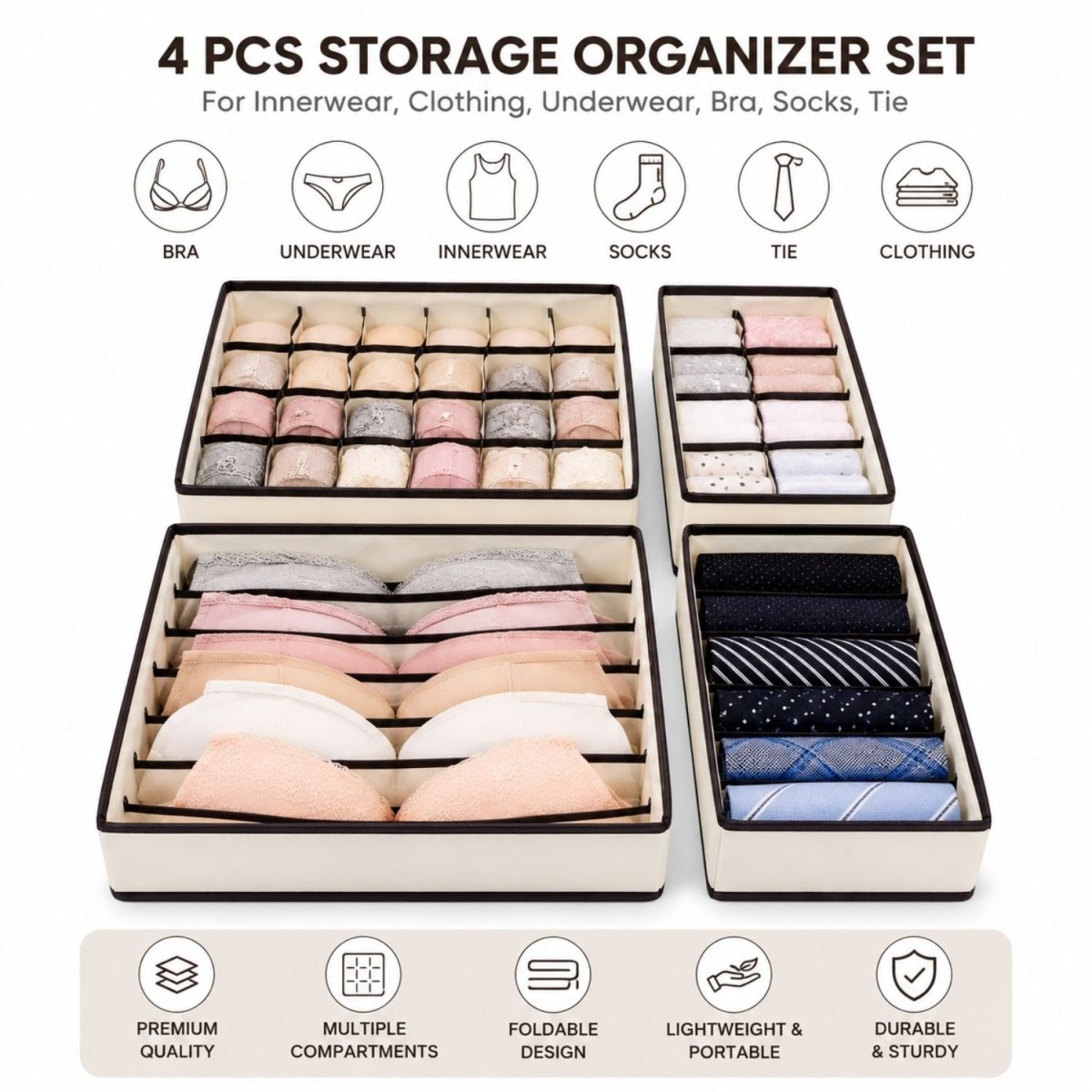 Non-woven Foldable Cloth Organizer Organizers- Royalkartclothes organiser