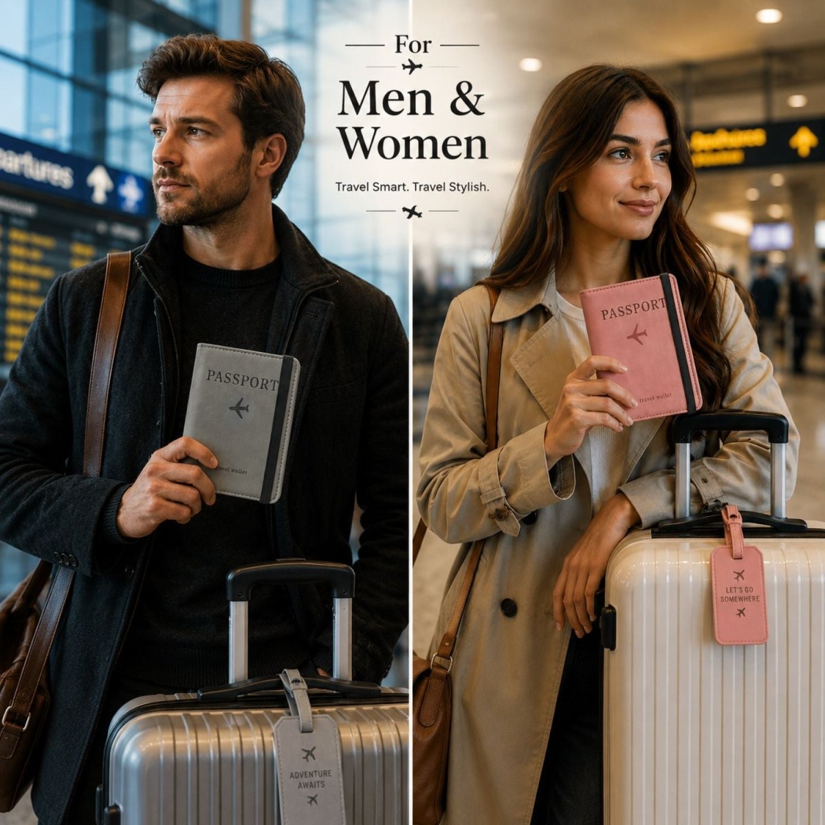 Passport Cover Set (Pink & Grey - Pack of 2) Passport Cover- RoyalkartPassport Cover
