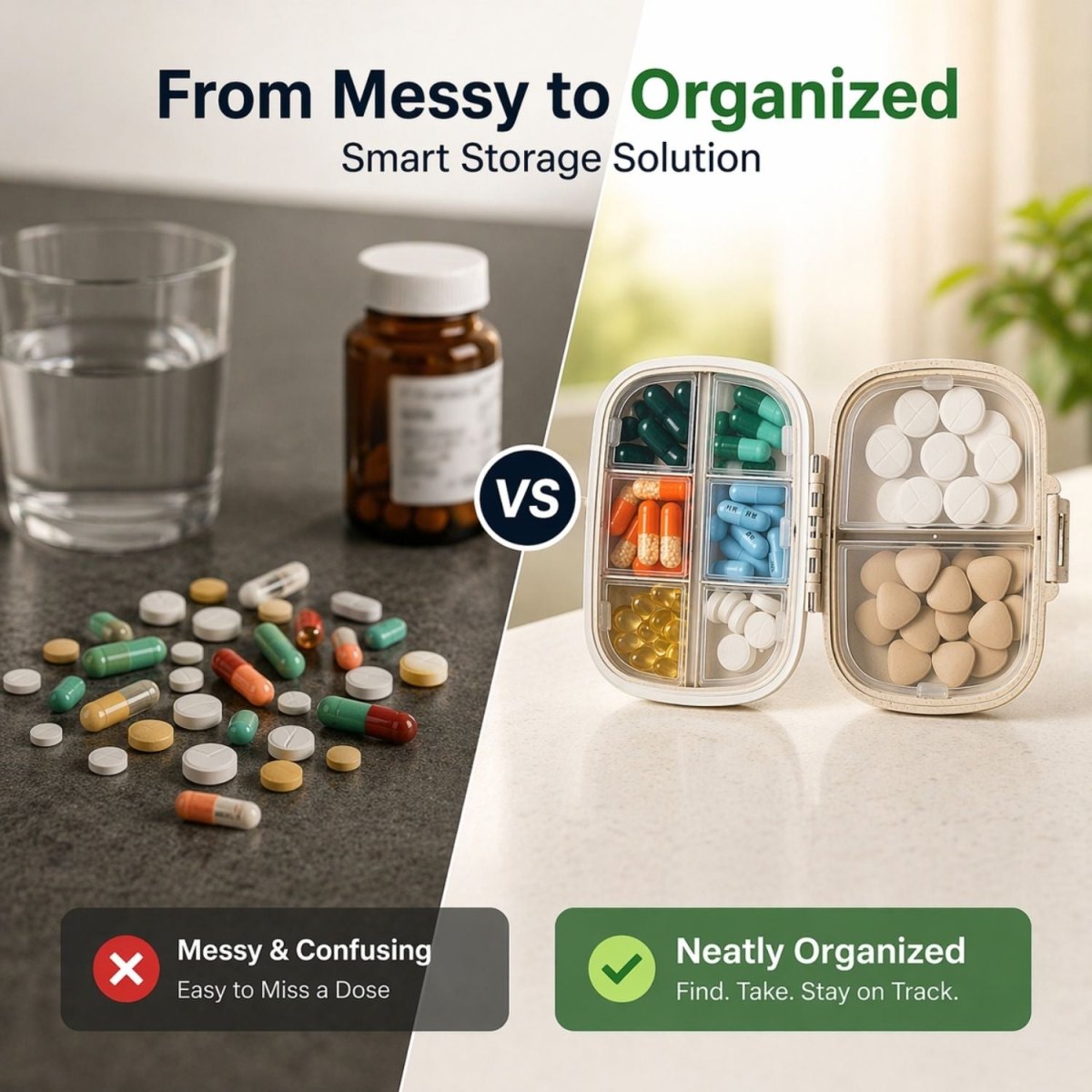 Plastic Pill Organizer Box (Beige) Pills Organizer- RoyalkartPills Organizer