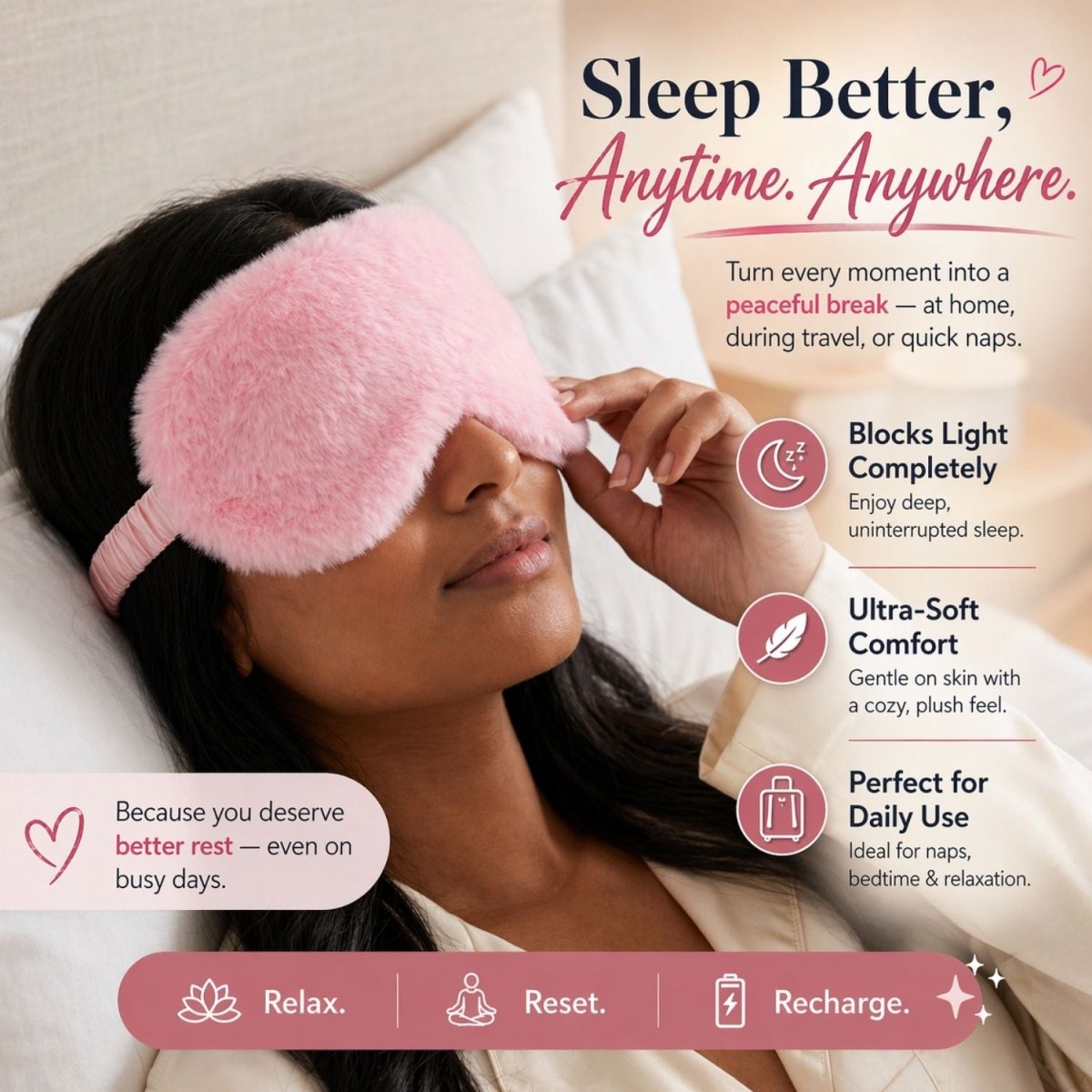 Plush Sleep Eye Mask Eye Masks- Royalkarteye mask