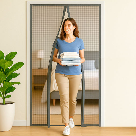 how to install magnetic mesh curtain?