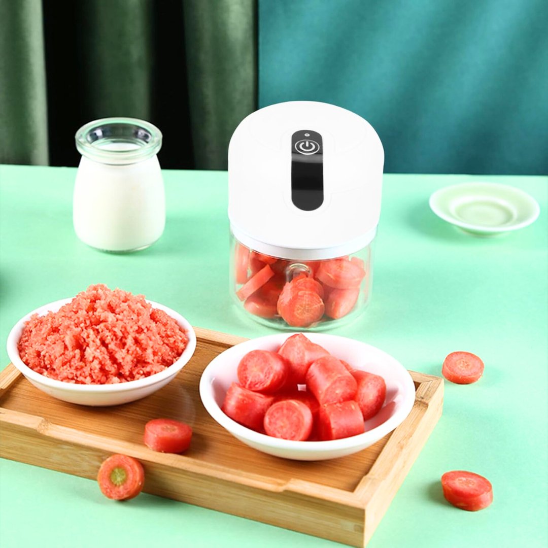 Rechargeable Mini Electric Chopper Veggies & More, 250 Ml, Black - #Royalkart#Food Preparations Easy