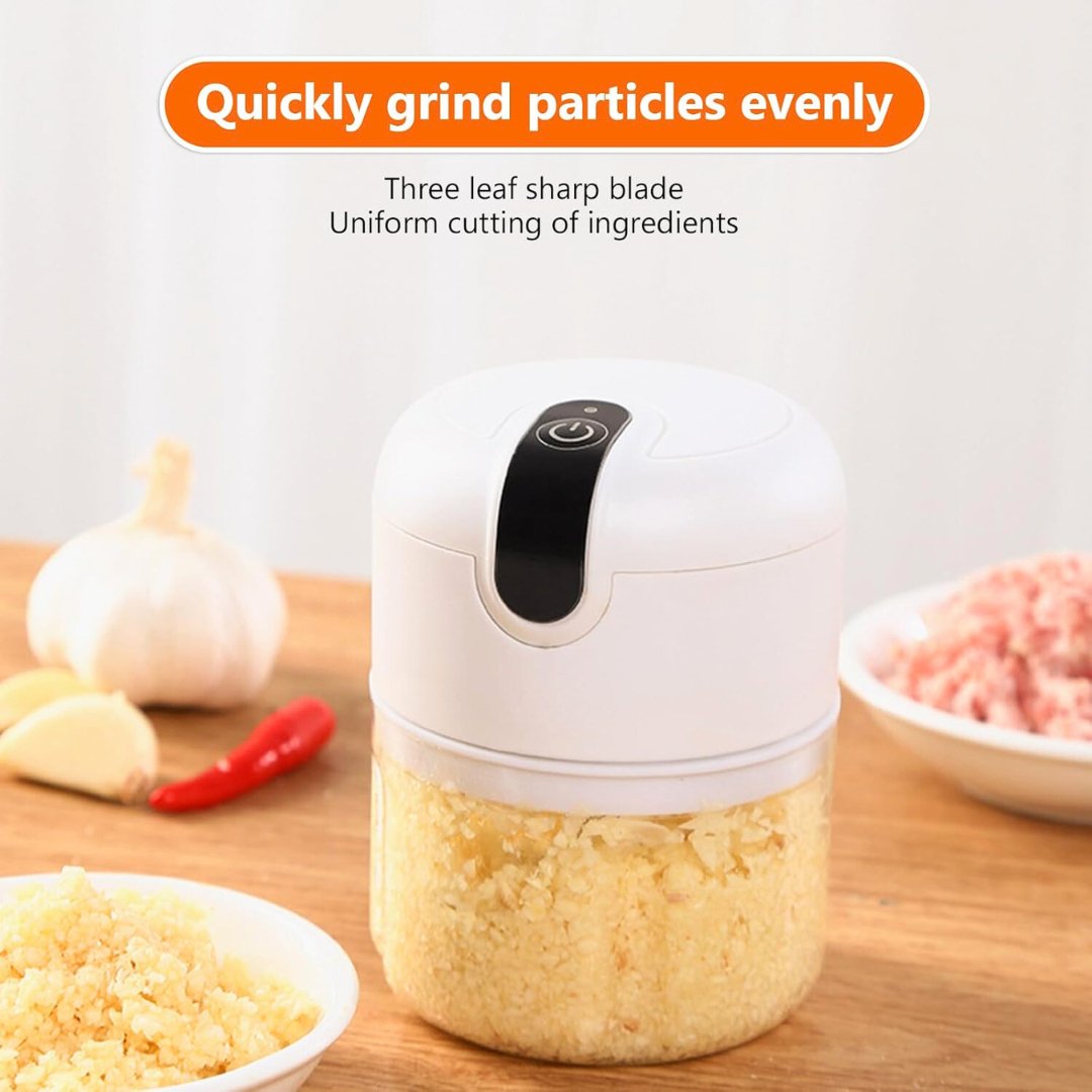 Rechargeable Mini Electric Chopper Veggies & More, 250 Ml, Black - #Royalkart#Food Preparations Easy