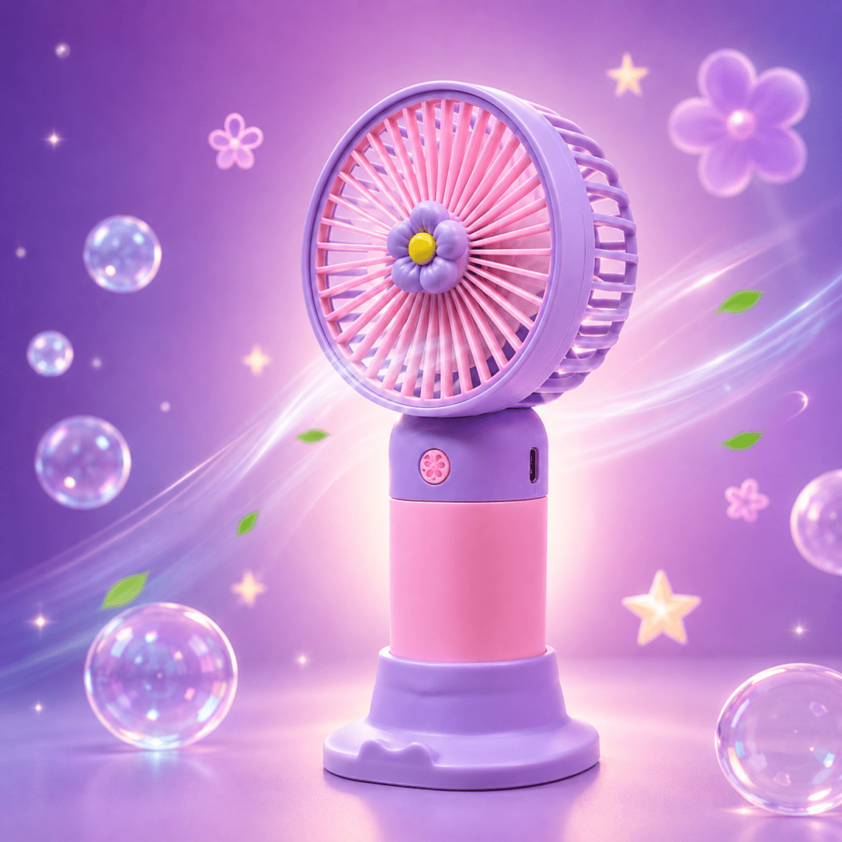Rechargeable Mini Portable Fan(Purple-pink) Portable Fan- #Royalkart#desk fan
