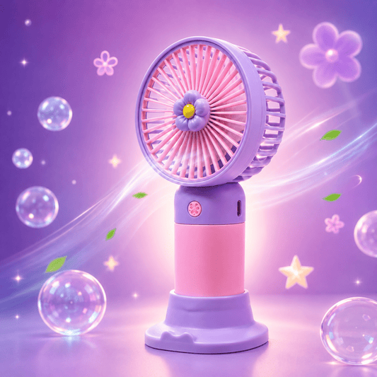 Rechargeable Mini Portable Fan(Purple-pink) Portable Fan- #Royalkart#desk fan