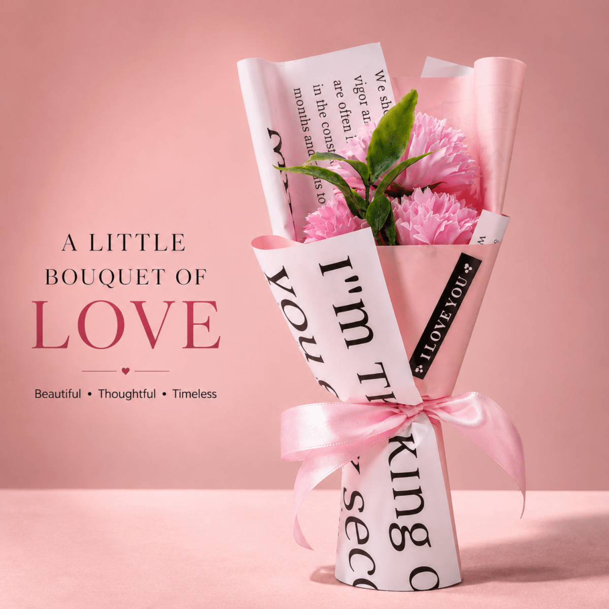 Romantic Pink Daisy Artificial Flower Bouquet with Elegant Wrapping & Ribbon Bow | Decorative Gift Flower Bunch for Birthday, Anniversary, Valentine’s Day, Proposal & Home Decor Artificial Flower Bouquet- #Royalkart#anniversery gift for wife