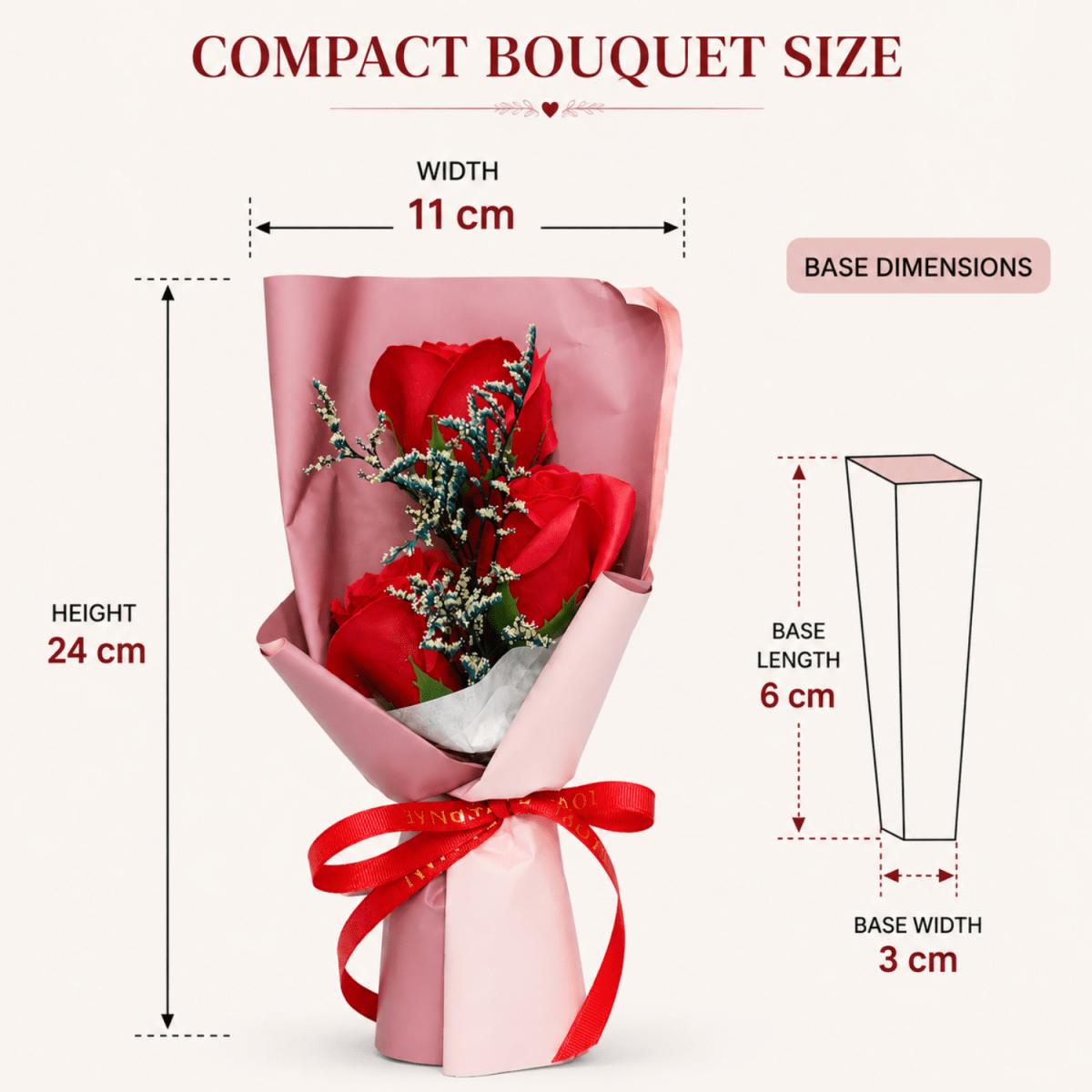 Romantic Red Rose Artificial Flower Bouquet with Elegant Wrapping & Ribbon Bow | Decorative Gift Flower Bunch for Birthday, Anniversary, Valentine’s Day, Proposal & Home Decor Artificial Flower Bouquet- #Royalkart#anniversery gift for husband