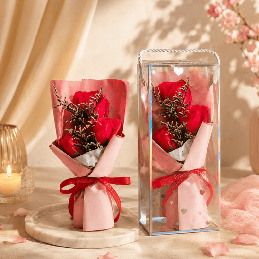 Romantic Red Rose Artificial Flower Bouquet with Elegant Wrapping & Ribbon Bow | Decorative Gift Flower Bunch for Birthday, Anniversary, Valentine’s Day, Proposal & Home Decor Artificial Flower Bouquet- #Royalkart#anniversery gift for husband