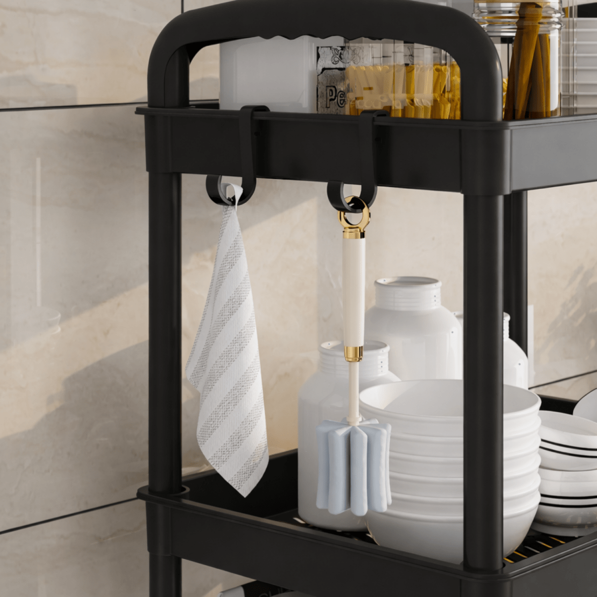 Royalkart 4 - Tier Multi - Functional Storage Cart With Wheels Storage Rack - Royalkartbathroom organizer