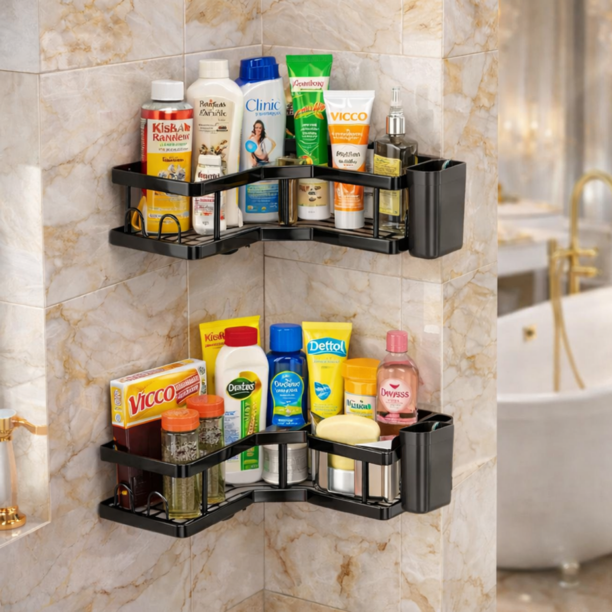 Royalkart® Bathroom Shelves | Wall Mounted & Corner Storage Racks Corner Shelf - Royalkartbathroom rack