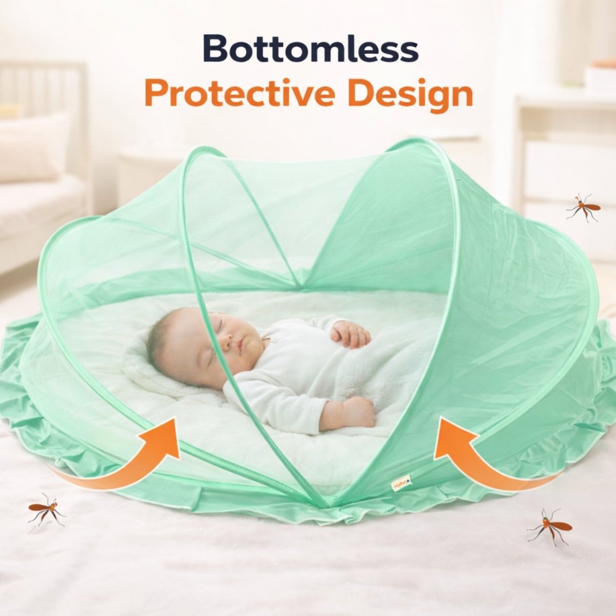 Royalkart Foldable Baby Mosquito Net for Babies & Toddlers (0 to 24 months - Green) Baby Mosquito Net - RoyalkartBaby Mosquito Net