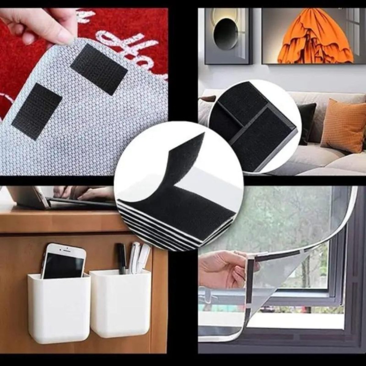 Self Adhesive Hook and Loop Tape (Black). ADHESIVE TAPES - Royalkartadhesive hook and loop tape