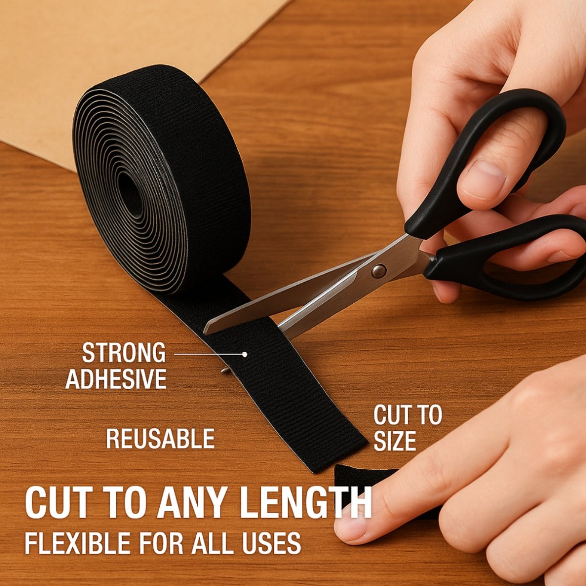 Self Adhesive Hook and Loop Tape (Black). ADHESIVE TAPES - Royalkartadhesive hook and loop tape