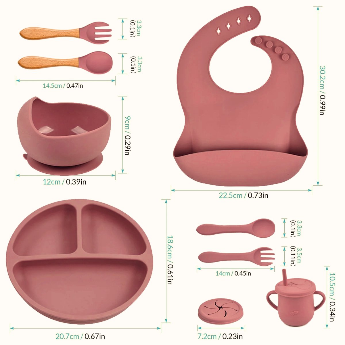 Silicone Baby Feeding Set, BPA - Free & Microwave Safe(Maroon) Baby Tableware Set - #Royalkart#