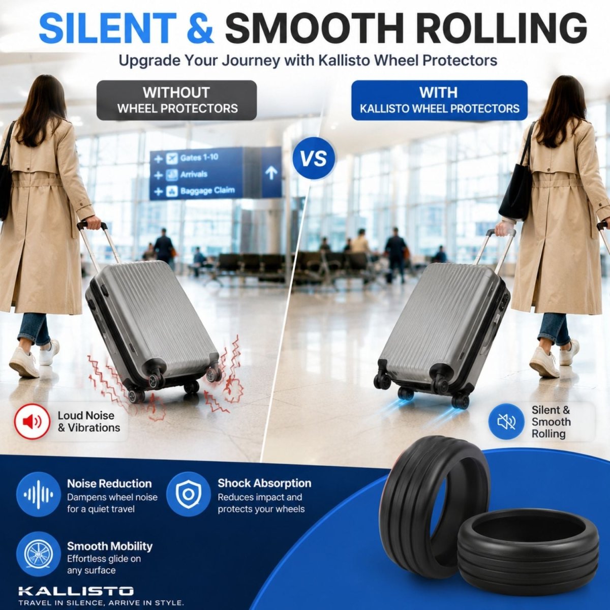 Silicone Trolley Suitcase Wheel Cover Luggage Wheel- RoyalkartLuggage Wheel