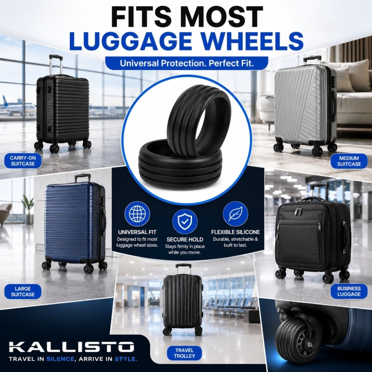 Silicone Trolley Suitcase Wheel Cover Luggage Wheel- RoyalkartLuggage Wheel