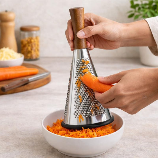 Stainless Steel Cone Grater with Wooden Handle grater- Royalkart