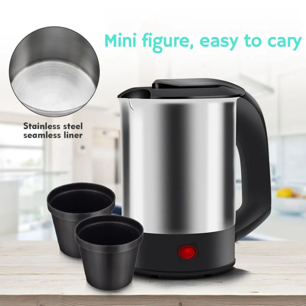 Stainless Steel Electric Kettle for Travelling with 0.5 Litre Capacity - RoyalkartElectric kettle