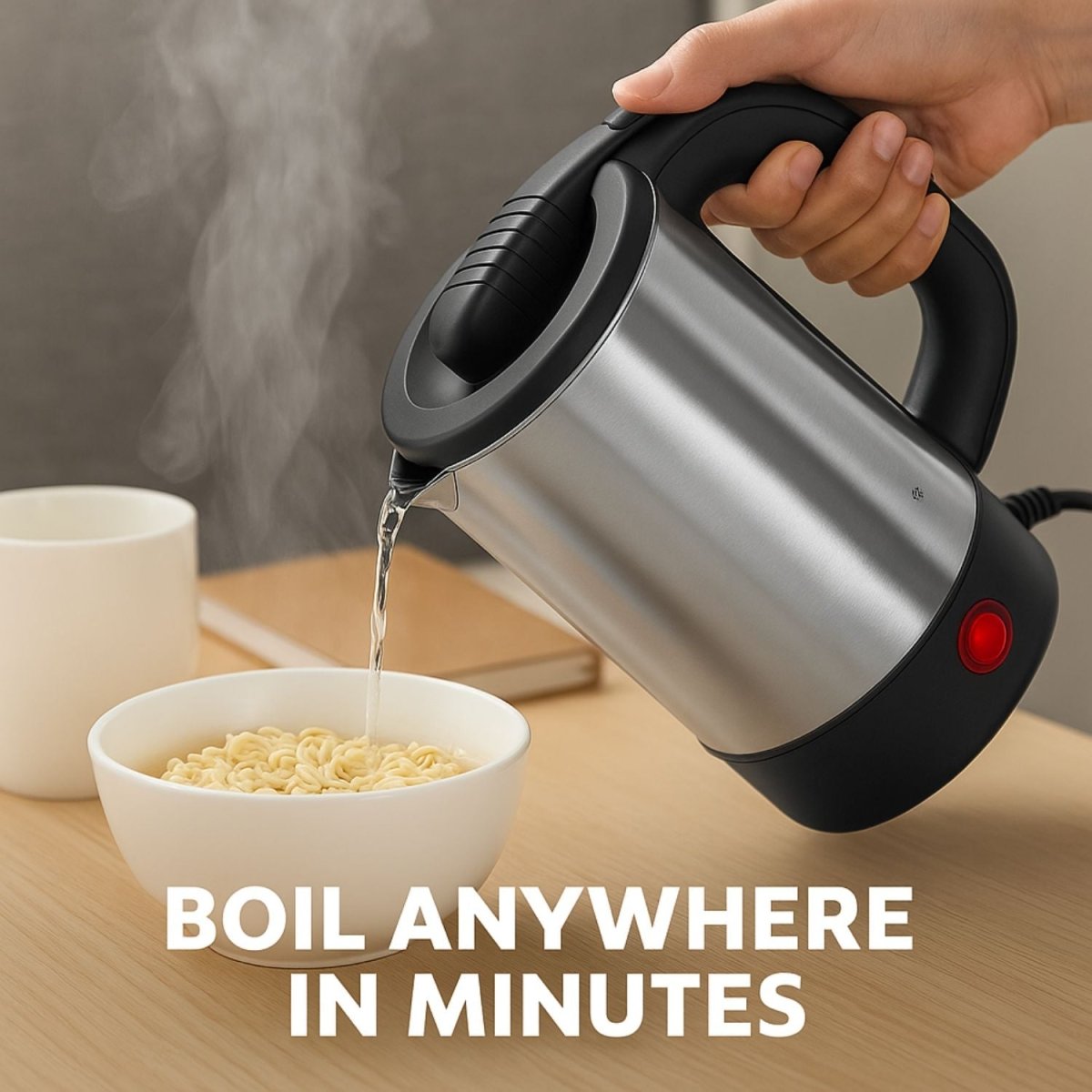 Stainless Steel Electric Kettle for Travelling with 0.5 Litre Capacity - RoyalkartElectric kettle