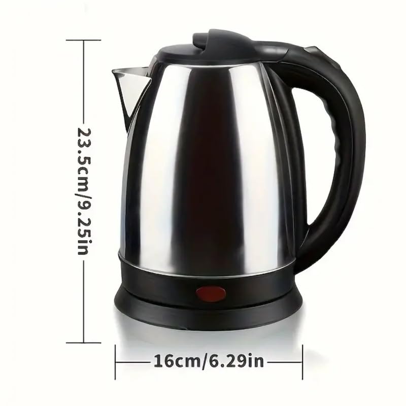 Stainless Steel Electric Kettle with 2 Litre Capacity 1500 Watts, Detachable 360 Degree Connector, Boiler for Water, Instant Noodles - #Royalkart#Electric kettle