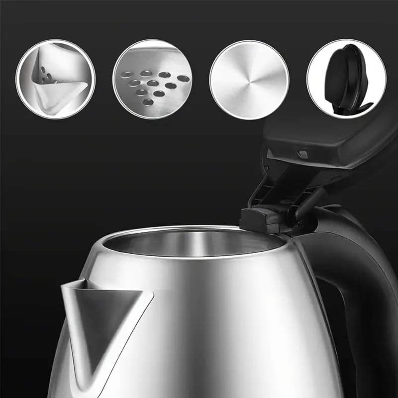 Stainless Steel Electric Kettle with 2 Litre Capacity 1500 Watts, Detachable 360 Degree Connector, Boiler for Water, Instant Noodles - #Royalkart#Electric kettle