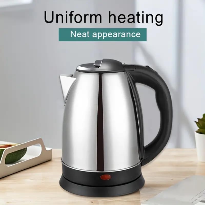 Stainless Steel Electric Kettle with 2 Litre Capacity 1500 Watts, Detachable 360 Degree Connector, Boiler for Water, Instant Noodles - #Royalkart#Electric kettle