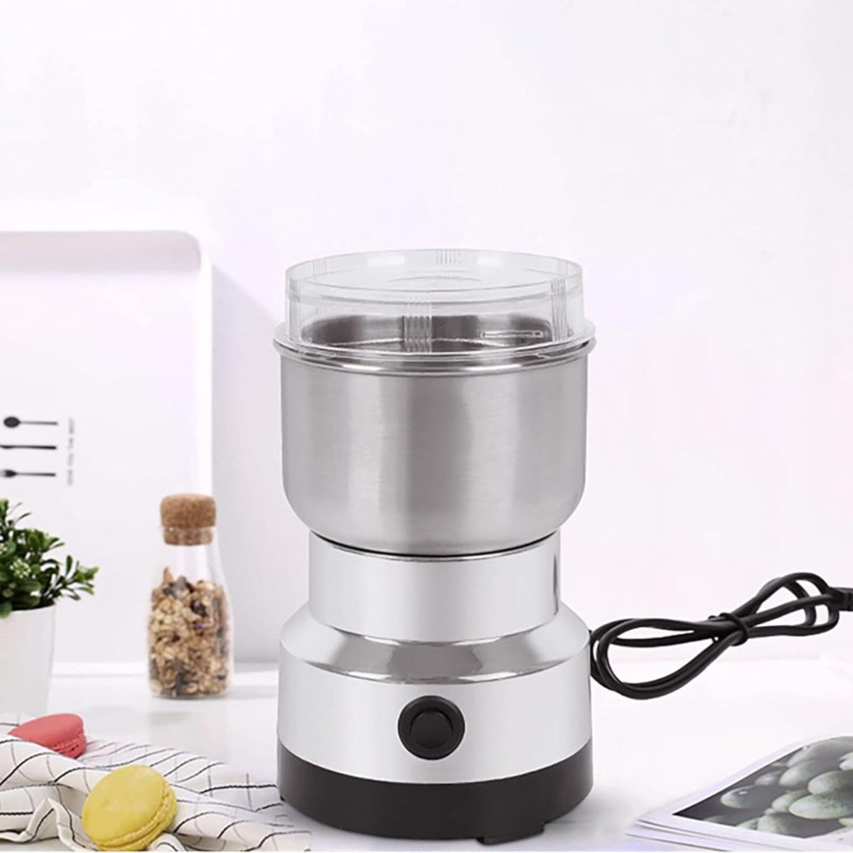 Stainless Steel Multifunctional Electric Grinder - 150Watts Spice, Coffee, Dry Masala Grinder(Silver) Grinder - #Royalkart#electric grinder