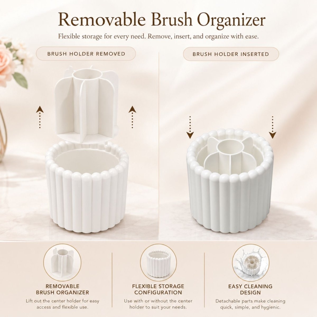 Storage Makeup Organizer (White) Air Fryer Liner- RoyalkartMakeup Organizers