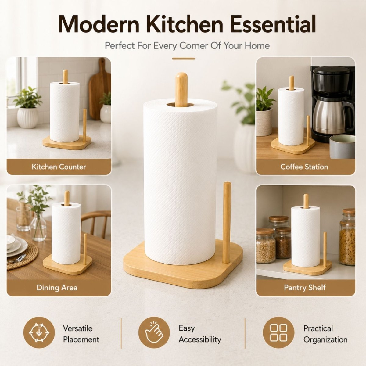 Tissue Paper Holder with Wooden Base Tissue Paper Holder- RoyalkartHome Decor